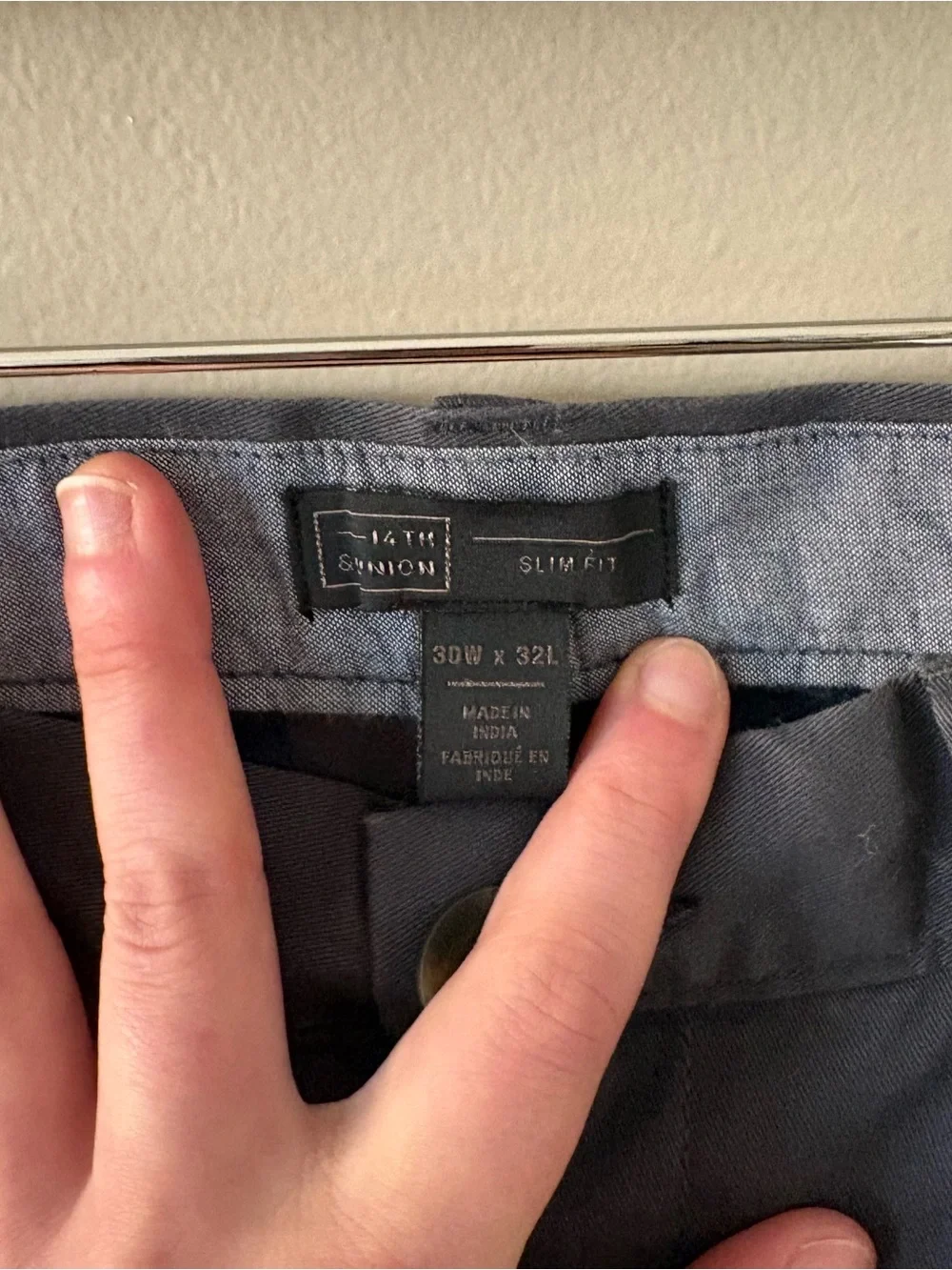 14th & Union Slim Fit Tailored Dress Pants In Grey Size Men’s 30W x 32L NWT